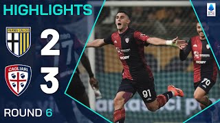 PARMACAGLIARI 23  HIGHLIGHTS  Late Piccoli goal secures first win for Cagliari  Serie A 202425 [upl. by Newsom]