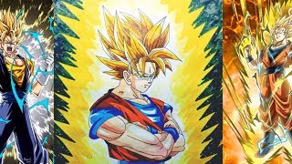 Hướng dẫn vẽ SONGOKU super saiyan  Instructions for drawing SONGOKU super saiyan [upl. by Sadiras]