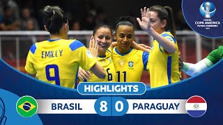 CA FUTSAL FEMENINA  Brasil 80 Paraguay  Highlights [upl. by Marci]