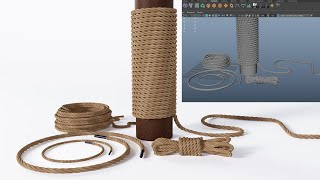 How to Make Different kinds of Twisted Rope In Maya 2022  Step by Step Process [upl. by Gusta]