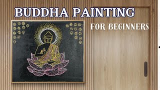 Buddha Painting with Dots  Pointillism and Mandala Style art  Buddha Acrylic Painting Easy [upl. by West913]