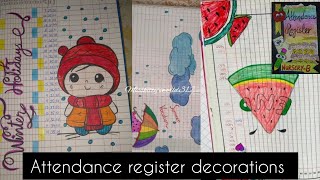 register decorations ideas for schoolStudents attendance register decorations ideas for school [upl. by Tnomyar]