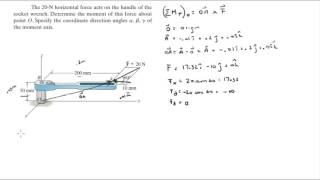 Determine the moment of this force about point O [upl. by Sokem]