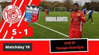 Matchday 10  U19 IP Tempo Overijse vs KFC Rhodienne De Hoek  20232024 [upl. by Drida]