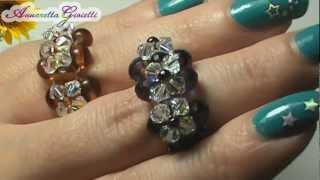 Tutorial anello swarovski  per principianti  DIY swarovski ring [upl. by Aihk]