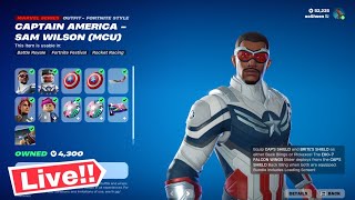 🔴 CAPTAIN AMERICA FORTNITE ITEM SHOP LIVE Today Fortnite Chapter 5 [upl. by Keg]