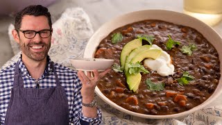 Easy Black Bean Soup Recipe [upl. by Horst94]