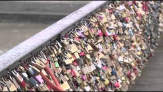 Raw Tourists Lock Love on Paris Bridge [upl. by Enogitna]