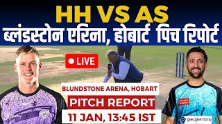 HUR vs STR BBL Pitch Report Blundstone Arena Hobart pitch reportHobart Pitch ReportBellerive Oval [upl. by Hugues]