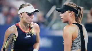 US Open Matchups Caroline Wozniacki vs Maria Sharapova [upl. by Ahsetal919]