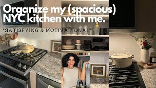 Satisfying Kitchen Organization  NYC galleystyle kitchen declutter amp organization [upl. by Dimphia714]