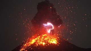 Krakatau Volcano Volcanic Lightning two months before 2018 tsunami [upl. by Mello]