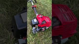 Starting up the Maruyama B300L string trimmer I just picked up today lawncare maruyama startup [upl. by Aiotal]