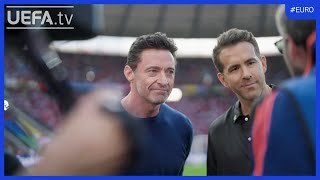 Ryan Reynolds amp Hugh Jackman meet EURO 2024 [upl. by Cherrita]