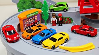 Best Toddler Learning Cars Trucks Colors for Kids 1 Teaching Colours Tomica Mountain Drive [upl. by Harikahs686]