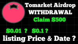 Tomarket Airdrop Listing Date and Price Prediction [upl. by Neomah]