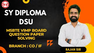 MBSTE Board Paper Winter 2019  Part  1 Sy diploma COIF  Score 60 in Data Structure  Rajan sir [upl. by Bevon485]