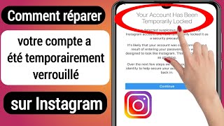 Comment réparer votre compte a été temporairement verrouillé sur Instagram Fix Instagram Locked [upl. by Anaujik]