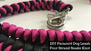 DIY Paracord Dog Leash 4 Strand Snake Knot [upl. by Hodges]