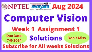 nptel computer vision week 1 assignment 1 solutions [upl. by Nisa]