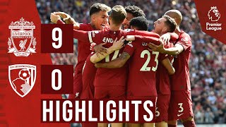 HIGHLIGHTS Liverpool 90 Bournemouth  Recordbreaking NINE goals at Anfield [upl. by Borras267]