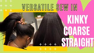 Versatile Sew in Install  Featuring Kinky Coasre Straight hair  Paparazzi Allure [upl. by Anaizit356]