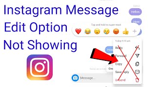 instagram message edit option not showing edit message in instagram not showing [upl. by Cote]