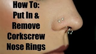 How To Put In amp Take Out Cork Screw Nose Studs [upl. by Novrej]