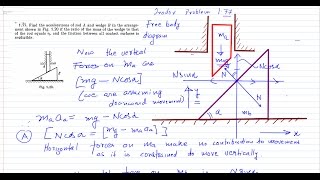 Silent lecture Constraint motion of wedge and inclined plane based on irodov problem 177 [upl. by Kacey6]