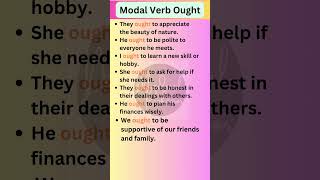 Modal Verb Ought  English Grammar shorts [upl. by Berlinda]