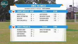 Melbourne Cricket AssociationWestDiv AT20Rd 12  County West CC  Blue v SherEPunjab CC [upl. by Niattirb]