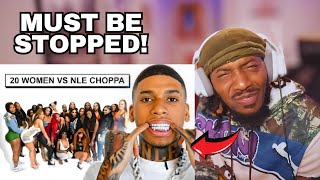 20 WOMEN VS 1 RAPPER NLE CHOPPA REACTION [upl. by Romeon]