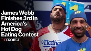 Australian Takes 3rd in US Hot Dog Eating Contest [upl. by Ishmael128]