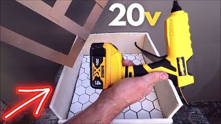 Tile Templating with Mellif Cordless Glue Gun Using Dewalt 20V Batteries [upl. by Jahdai563]