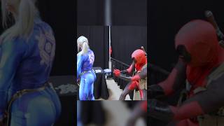 Deadpool vs Samus Aran 👾 deadpool metroid cosplay [upl. by Tigirb]