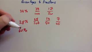 Percentages to Fractions  Corbettmaths [upl. by Led]