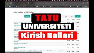 tatu universiteti kirish ballari 2023 kontrakt grand sirtqi kunduzgi [upl. by Aicileb]