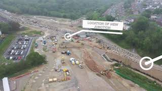 Aerial footage from Forder Valley Link RoadForder Valley Interchange construction area  June 2021 [upl. by Donica]