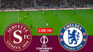 LIVE Servette vs Chelsea Conference League 2425 Full match  Video game simulation [upl. by Kemble]