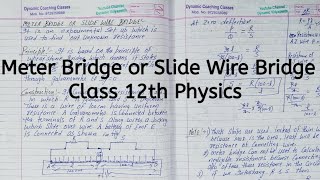 Meter Bridge Or Slide Wire Bridge Chapter 3 Current Electricity Class 12 Physics [upl. by Arabela]