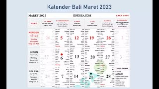 Kalender Bali Maret 2023 Lengkap [upl. by Giuliana852]