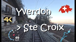 CAB RIDE 4K 🇨🇭 Travys  YverdonlesBains  Ste Croix  CH Suisse  Schweiz  Switzerland  Swiss 🛤 [upl. by Ardell565]