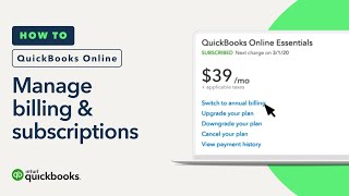 How to manage your billing amp subscriptions in QuickBooks Online [upl. by Crandale988]