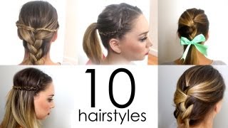 10 Quick amp Easy Everyday Hairstyles in 5 minutes [upl. by Anyaled]