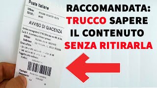 Raccomandata TRUCCO sapere il contenuto senza ritirarla [upl. by Howlan]