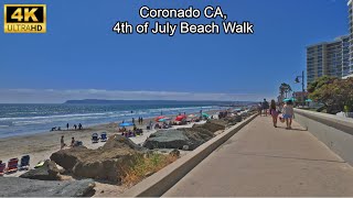 4K Coronado Island Beach Walk 4th of July Weekend Celebration [upl. by Atekal]