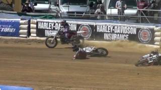 Brad Baker and Jimmy Wood crash at the Peoria TT [upl. by Lietman323]