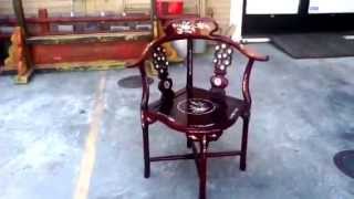 Chinese Handmade Mother of Pearl Inlay Rosewood Chair [upl. by Aicercal]