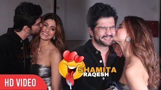 Shamita Shetty and Raqesh Bapat KISS  Cutest Moment in Public 😍💋 [upl. by Naffets]