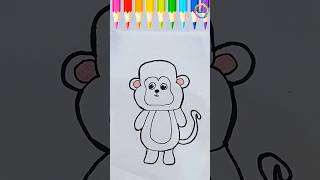 How to Draw Monkey 🐒 Drawing for Kids and Toddlers viral youtubeshorts shortfeed [upl. by Yrac929]